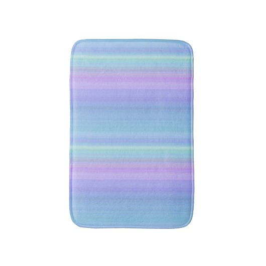 Rainbow Pastel Blue Paars Green Bath Mat (Voorkant Verticaal)