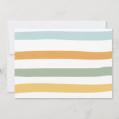 Rainbow Pastel Boho Muted Blue Boy First Birthday Kaart (Achterkant)