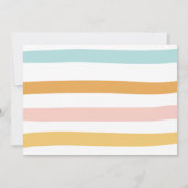 Rainbow Pastel Boho Muted Pink Girl First Birthday Kaart (Achterkant)