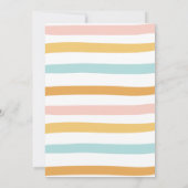 Rainbow Pastel Boho Muted Pink Girl First Birthday Kaart (Achterkant)