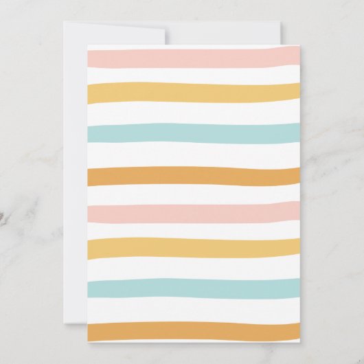 Rainbow Pastel Boho Muted Pink Girl First Birthday Kaart (Achterkant)