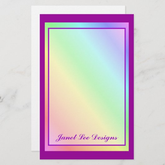 Rainbow-pastel Briefpapier (Voorkant / Achterkant)