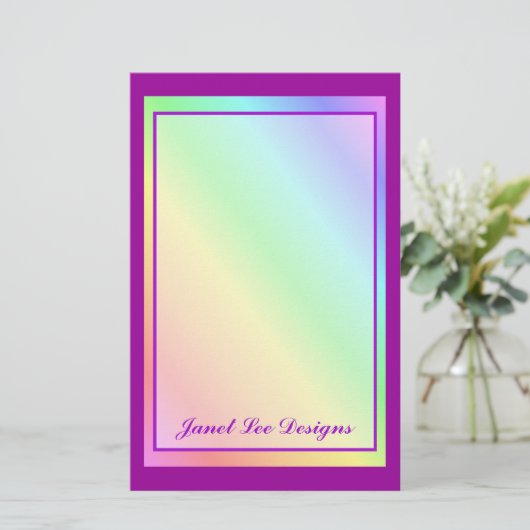 Rainbow-pastel Briefpapier (Staand voorkant)