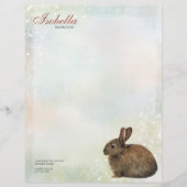 Rainbow Pastel & Brown Rabbit Personal Letterhead Briefhoofd (Voorkant)