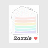 Rainbow Pastel Cake Slice Sticker (Vel)