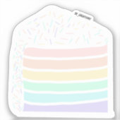 Rainbow Pastel Cake Slice Sticker (Voorkant)