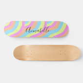 Rainbow Pastel Color Cute Retro Persoonlijk Skateboard (Horizontaal)