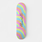 Rainbow Pastel Color Cute Retro Persoonlijk Skateboard (Voorkant)