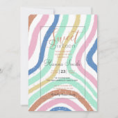 Rainbow Pastel Colors Wavy Brusstrokes Kaart (Voorkant)