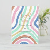 Rainbow Pastel Colors Wavy Brusstrokes Kaart (Staand voorkant)