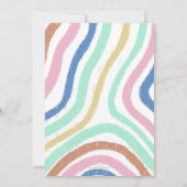 Rainbow Pastel Colors Wavy Brusstrokes Kaart (Achterkant)