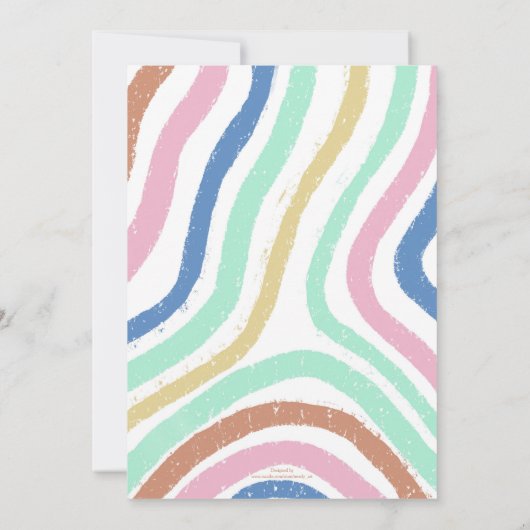Rainbow Pastel Colors Wavy Brusstrokes Kaart (Achterkant)