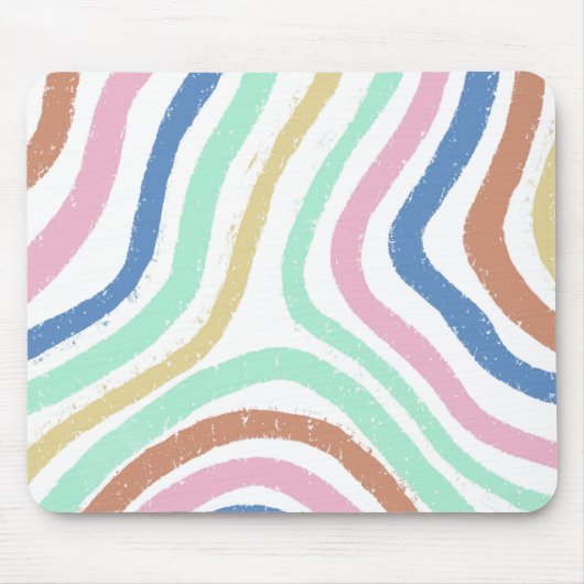 Rainbow Pastel Colors Wavy Brusstrokes Muismat (Voorkant)