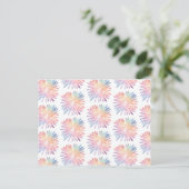 Rainbow Pastel Daisies Kleurrijke Bloem Patroon Briefkaart (Staand voorkant)