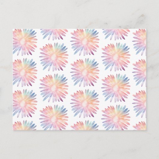 Rainbow Pastel Daisies Kleurrijke Bloem Patroon Briefkaart (Voorkant)