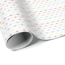Rainbow Pastel Dot Stripes for Gender Neutral  Cadeaupapier