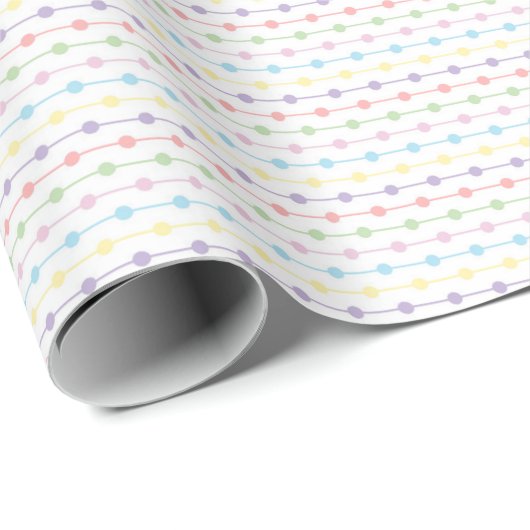 Rainbow Pastel Dot Stripes for Gender Neutral Cadeaupapier (Rol Hoek)