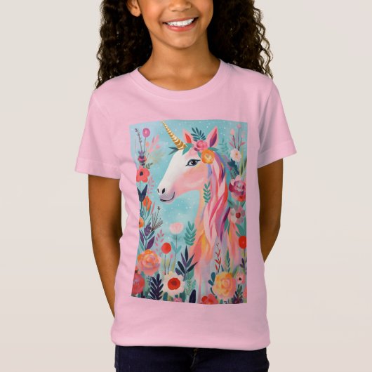 Rainbow Pastel Dream Eenhoorn T-shirt (Voorkant)
