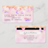 Rainbow pastel drip Credit Kaart hologram diamante Visitekaartje (Voorkant / Achterkant)
