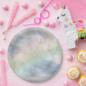 Rainbow Pastel floral Mandala design Papieren Bordje (Feest)