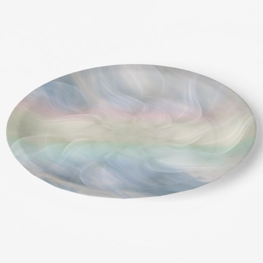 Rainbow Pastel floral Mandala design Papieren Bordje (Gekanteld)