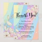 Rainbow Pastel Floral Small Business Appreciation Bedankkaart (Voorkant / Achterkant)