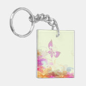 Rainbow Pastel Florals Sleutelhanger (Voorkant Links)