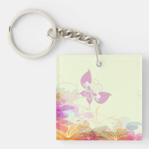 Rainbow Pastel Florals Sleutelhanger