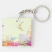 Rainbow Pastel Florals Sleutelhanger (Achterkant)