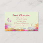 Rainbow Pastel Florals Visitekaartje (Achterkant)