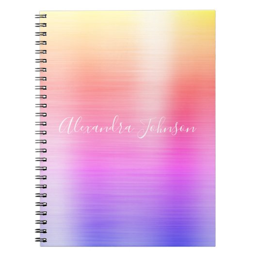 Rainbow Pastel Folie Professional Girly Notitieboek (Voorkant)