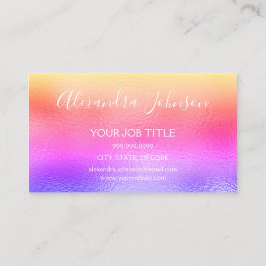 Rainbow Pastel Folie Professional Visitekaartje (Achterkant)