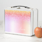 Rainbow Pastel Girly Glitter Metal Monogram Naam (In situ)