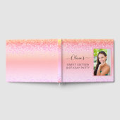 Rainbow Pastel Girly Glitter Metal Monogram Naam Gastenboek (Volledig)
