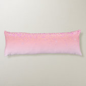 Rainbow Pastel Girly Glitter Metal Monogram Naam Lichaamskussen (Achterkant)