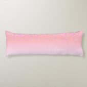 Rainbow Pastel Girly Glitter Metal Monogram Naam Lichaamskussen (Voorkant)