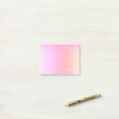 Rainbow Pastel Girly Glitter Metal Monogram Naam Post-it® Notes (Op bureau)