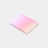 Rainbow Pastel Girly Glitter Metal Monogram Naam Post-it® Notes (Schuin)
