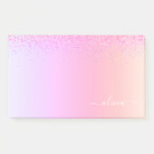 Rainbow Pastel Girly Glitter Metal Monogram Naam Post-it® Notes (Voorkant)
