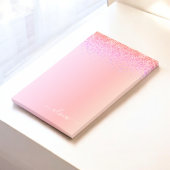 Rainbow Pastel Girly Glitter Metal Monogram Naam Post-it® Notes