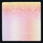 Rainbow Pastel Girly Glitter Metal Monogram Naam Stenen Onderzetter<br><div class="desc">Rainbow Pastel Faux Folie Metallic Sparkle Glitter Brushed Metal Monogram Name Stone Tile. Dit maakt het perfecte afstuderen,  zoete 16 verjaardag,  bruiloft,  vrijgezellenfeest,  verjaardagsdag,  baby shower of vrijgezellenfeest voor iemand die van luxe en chic stijlen houdt.</div>