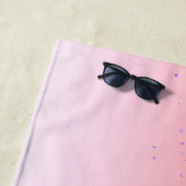 Rainbow Pastel Girly Glitter Metal Monogram Naam Strandlaken (In situ)