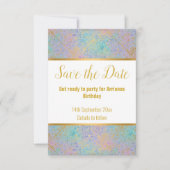 RAINBOW PASTEL GLITTER GOLD RESPONS RSVP (Voorkant)