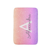 Rainbow Pastel Glitter Sparkle Monogram Badmat (Voorkant Verticaal)