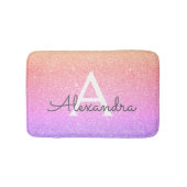 Rainbow Pastel Glitter Sparkle Monogram Badmat (Voorkant)
