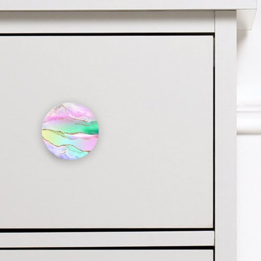 Rainbow Pastel Gold Agate Keramische Knop
