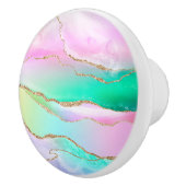 Rainbow Pastel Gold Agate Keramische Knop (Rechts)