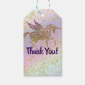 Rainbow Pastel Gold Glitter Fantasy Birthday Party Cadeaulabel (Voorkant)
