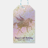 Rainbow Pastel Gold Glitter Fantasy Birthday Party Cadeaulabel (Achterkant)