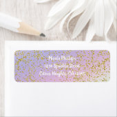 Rainbow Pastel Gold Glitter Fantasy Birthday Party Etiket (Insitu)